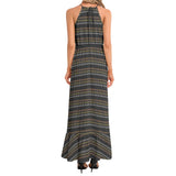 Ruffle Hem Halter Neck Maxi Dress - Objet D'Art