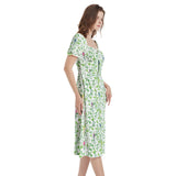 Puff Sleeve Split Thigh Midi Dress - Objet D'Art