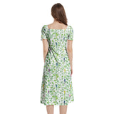 Puff Sleeve Split Thigh Midi Dress - Objet D'Art