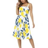 Lemony Fresh Sleeveless Square Neck Flare Hem Midi Dress - Objet D'Art