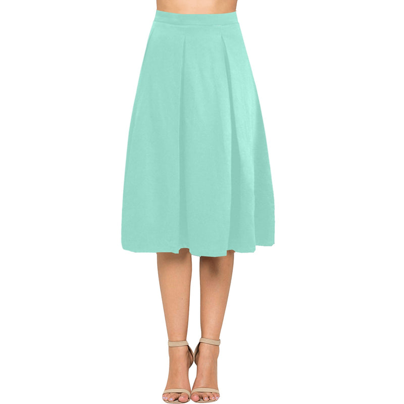 Mint Green Mnemosyne Women's Crepe Skirt - Objet D'Art