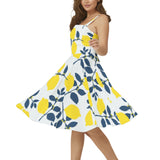 Lemony Fresh Sleeveless Square Neck Flare Hem Midi Dress - Objet D'Art