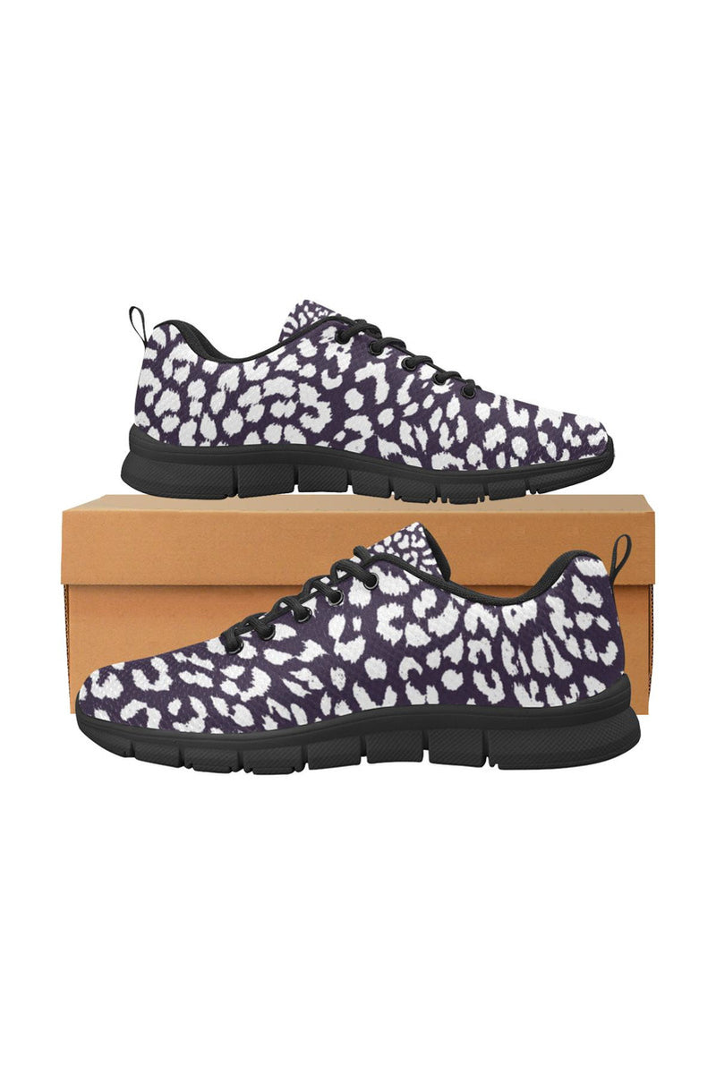 Purple Leopard Print Women's Breathable Running Shoes - Objet D'Art