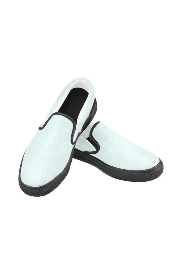 Ultra Light Seafoam Blue Men's Slip-on Canvas Shoes (Model 019) - Objet D'Art