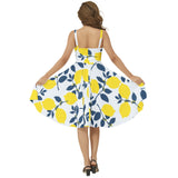 Lemony Fresh Sleeveless Square Neck Flare Hem Midi Dress - Objet D'Art