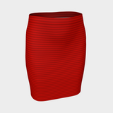 Red Wildflower & Stripes Fitted Skirt - Objet D'Art