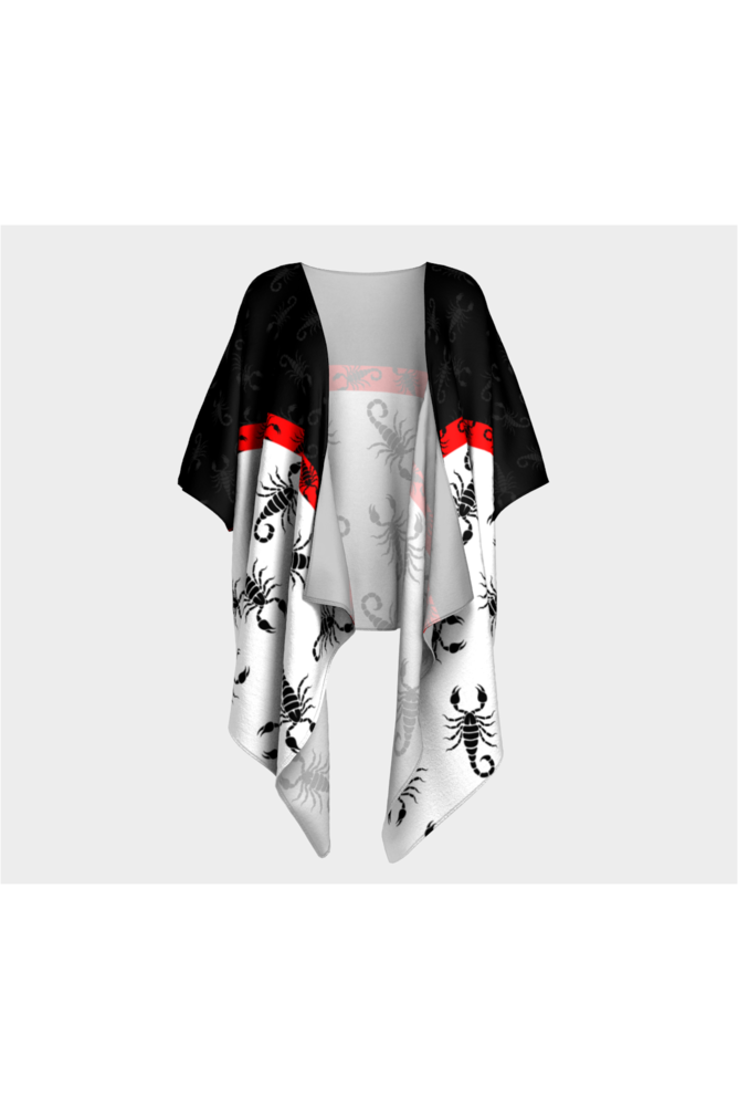 Red Scorpio Draped Kimono - Objet D'Art