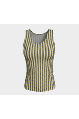 Gold Striped Fitted Tank Top - Objet D'Art
