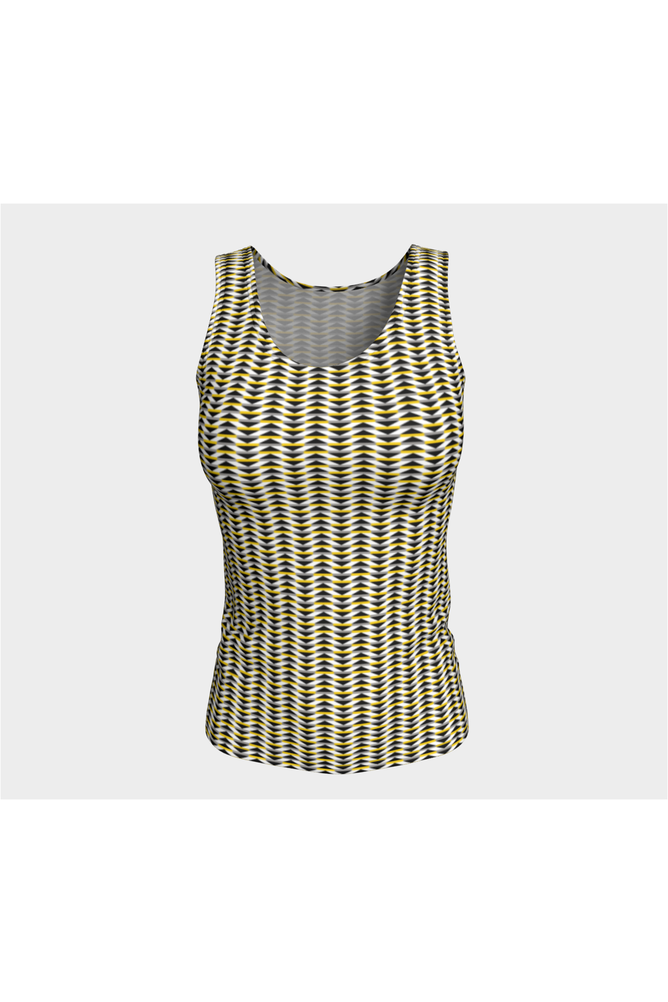Gold Striped Fitted Tank Top - Objet D'Art