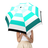 teal umbrella ombre print Semi-Automatic Foldable Umbrella (Model U12) - Objet D'Art