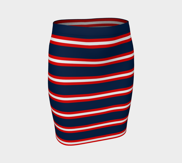 Americana Striped Fitted Skirt - Objet D'Art