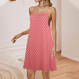 HEART PATTERN PRINT 2 Drawstring Neck Sleeveless Dress (Model D68) - Objet D'Art