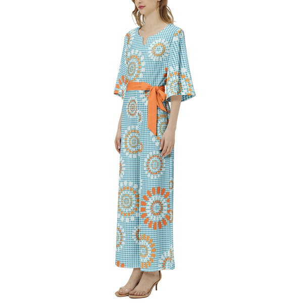 Dolman Sleeve Belted Wide Leg Jumpsuit - Objet D'Art