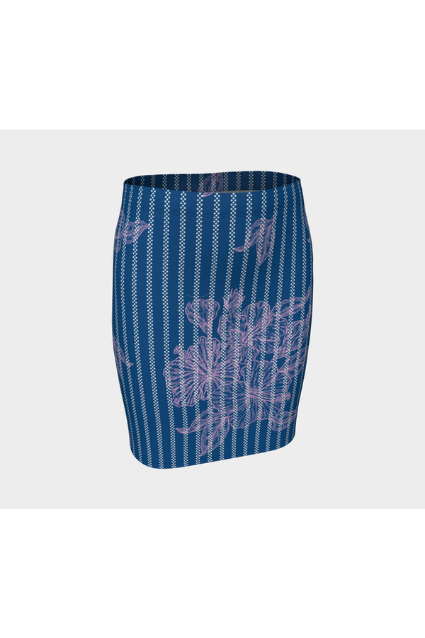 Pink Floral Fitted Skirt - Objet D'Art