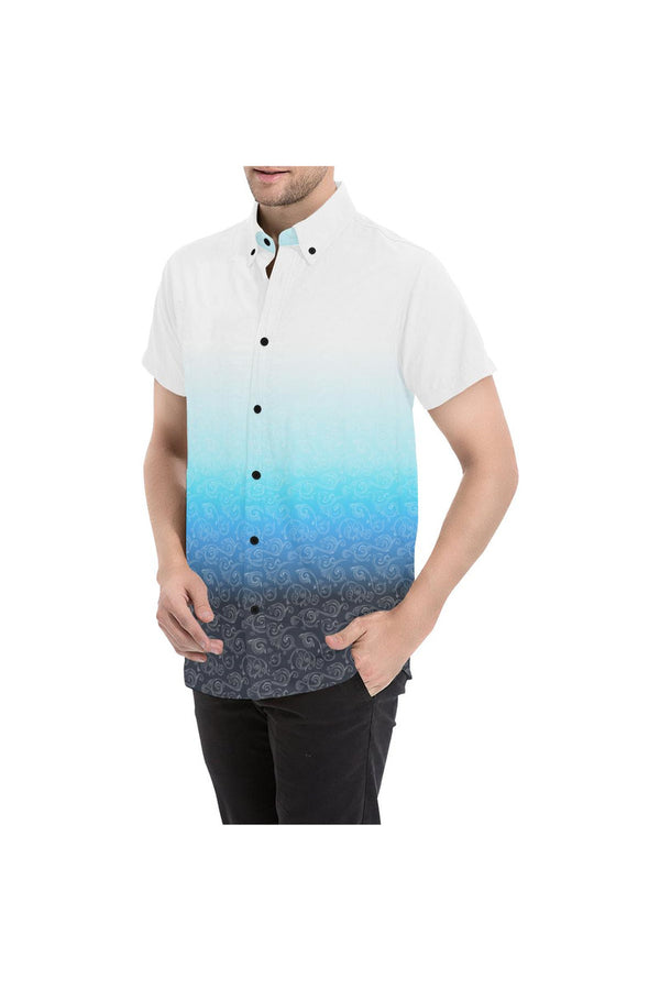 Sunrise Ombre Scroll Men's All Over Print Short Sleeve Shirt (Model T53) - Objet D'Art
