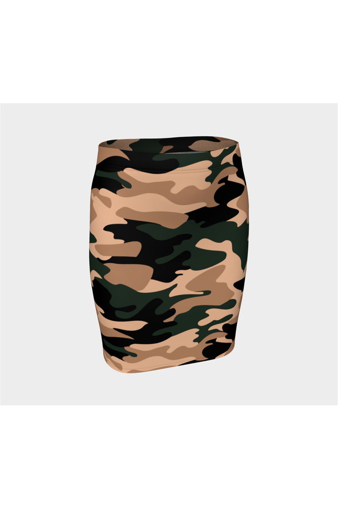 Nude Tone Camouflage Fitted Skirt - Objet D'Art