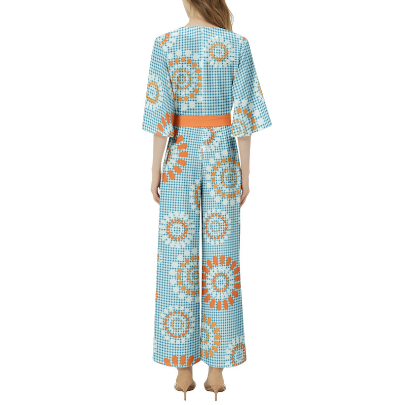Dolman Sleeve Belted Wide Leg Jumpsuit - Objet D'Art