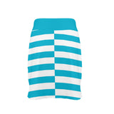 light blue solid print 2C Women's Golf Skirt with Pockets (Model D64) - Objet D'Art