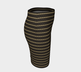 Earthtone Greek Key Fitted Skirt - Objet D'Art