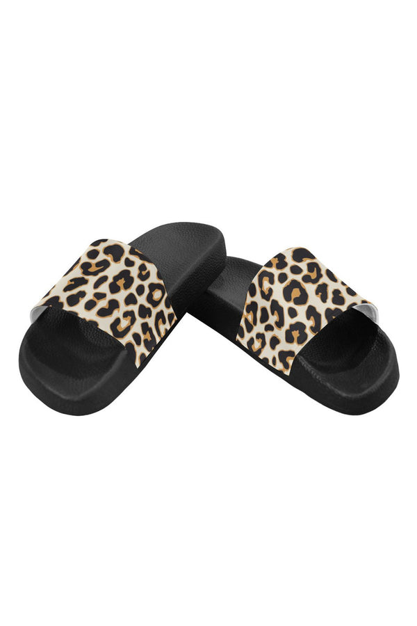 leopard print slippers Women's Slide Sandals - Objet D'Art