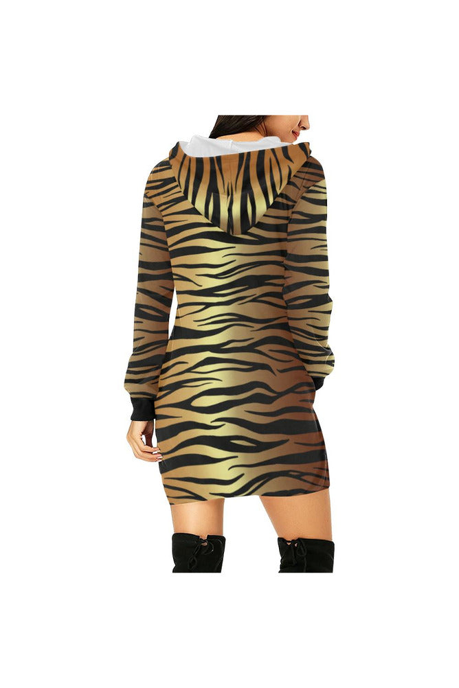 Golden Tiger Print Hoodie Mini Dress | Objet D'Art Golden Tiger Print Hoodie Mini Dress | Objet D'Art