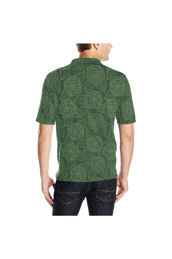 Rose Green Men's Polo Shirt - Objet D'Art