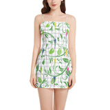Sleeveless Square Neckline Spaghetti Strap Mini Dress - Objet D'Art