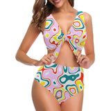 Splish Splash Chest Bowknot Bikini Swimsuit - Objet D'Art