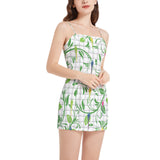 Sleeveless Square Neckline Spaghetti Strap Mini Dress - Objet D'Art