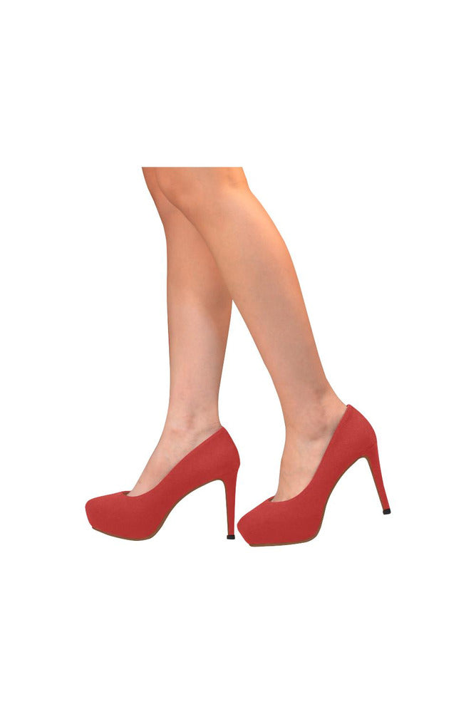 red shoe Women's High Heels (Model 044) - Objet D'Art