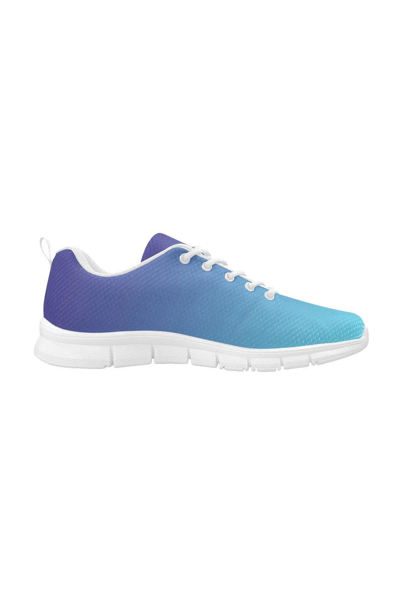 Cyan to Blue Women's Breathable Running Shoes (Model 055) - Objet D'Art