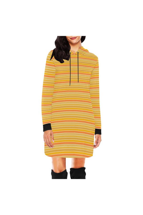 Shades of Turmeric All Over Print Hoodie Mini Dress (Model H27) - Objet D'Art