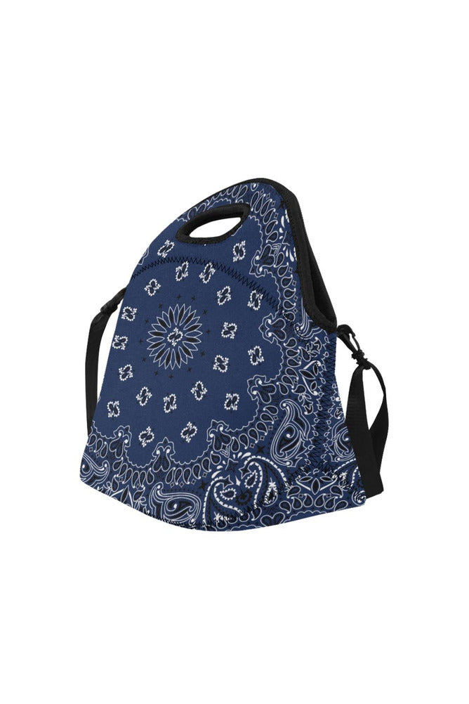 blue bandanna Neoprene Lunch Bag/Large (Model 1669) - Objet D'Art