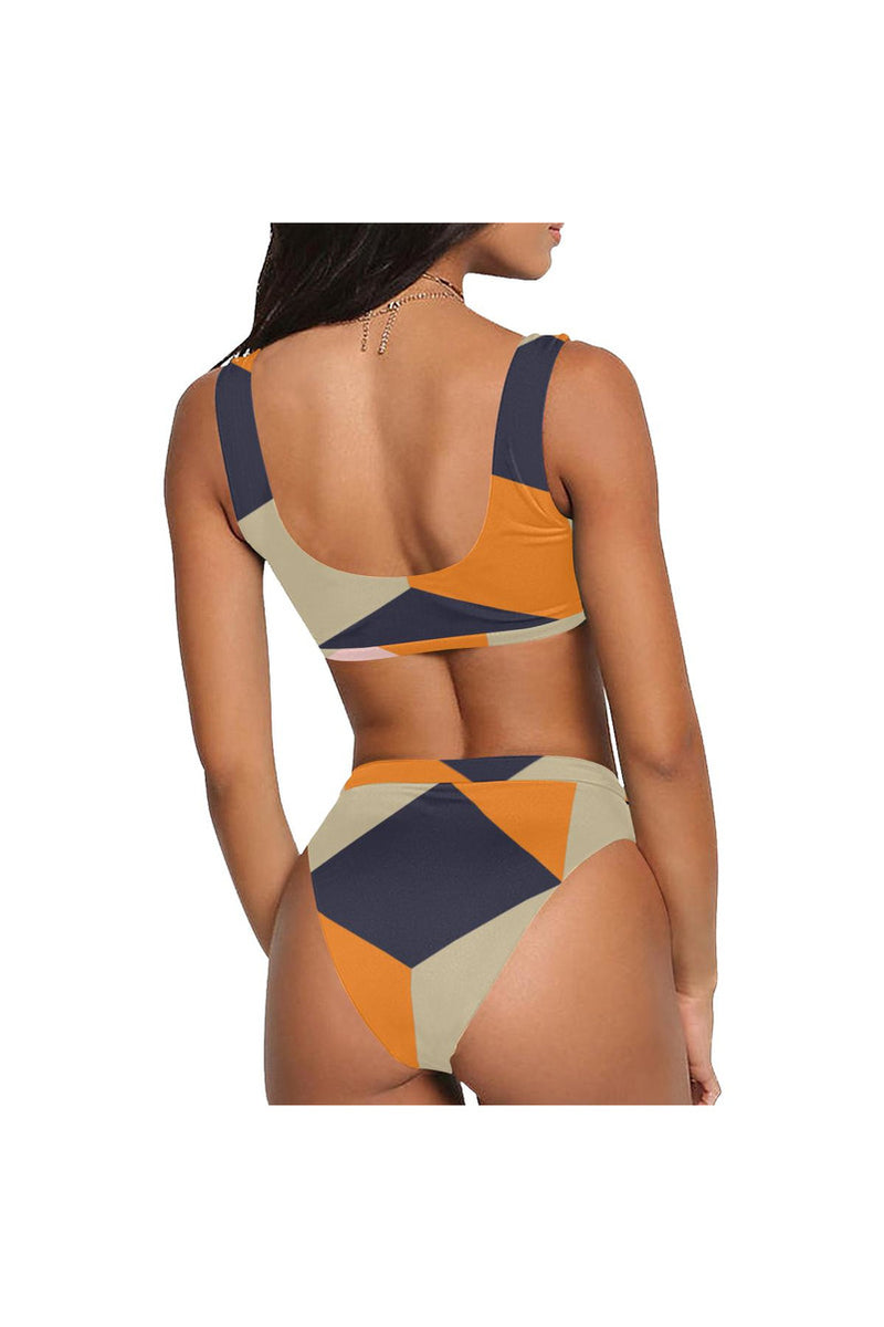 HEX S07 WAIST BND Sport Top & High-Waisted Bikini Swimsuit (Model S07) - Objet D'Art