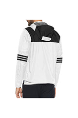 White & Black All Over Print Windbreaker for Men (Model H23) - Objet D'Art