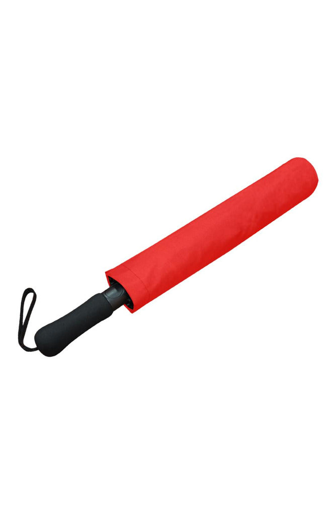 Red Solid Semi-Automatic Foldable Umbrella (Model U05) - Objet D'Art