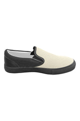 Soybean & Sweet Corn Herringbone Men's Slip-on Canvas Shoes (Model 019) - Objet D'Art