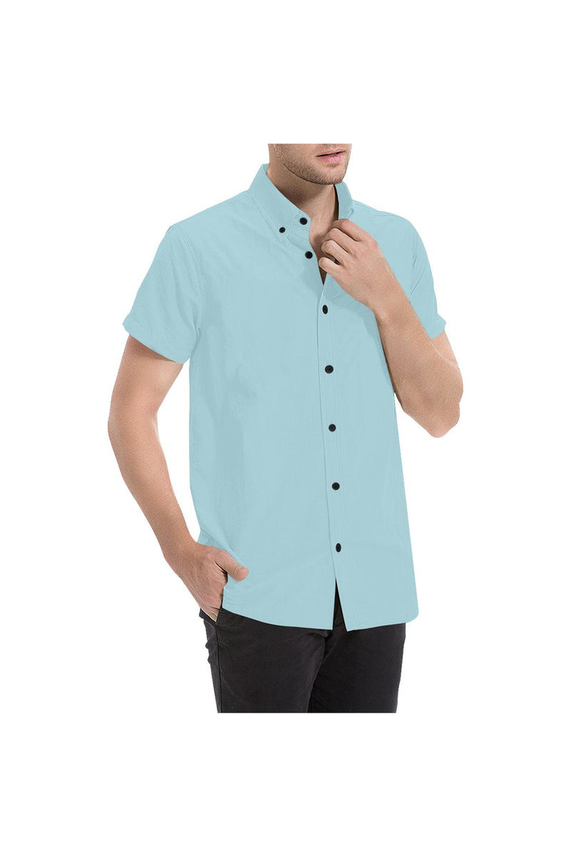 Clearwater Blue Men's All Over Print Short Sleeve Shirt/Large Size (Model T53) - Objet D'Art