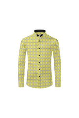 Yellow Plaid Men's All Over Print Casual Dress Shirt (Model T61) - Objet D'Art