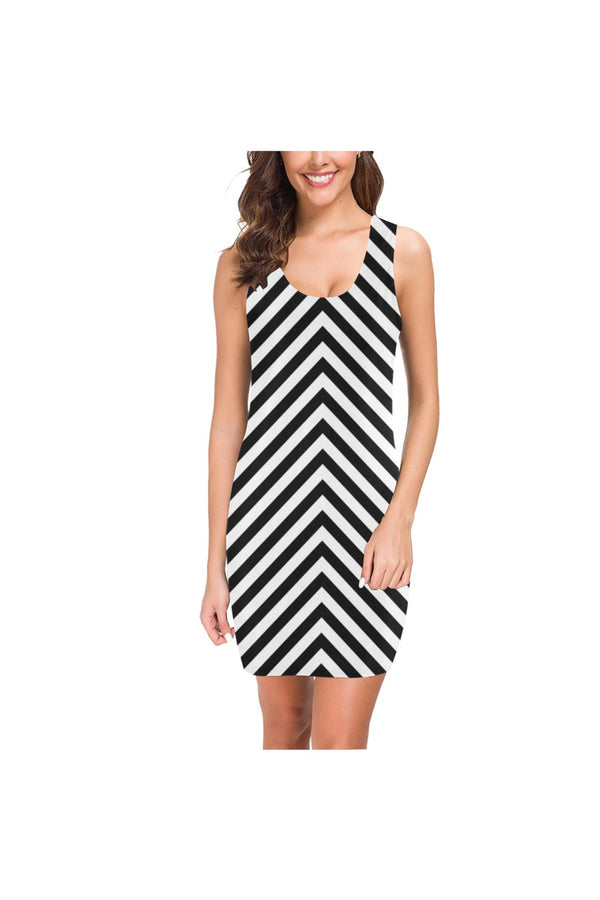 Black & White Chevron Medea Vest Dress (Model D06) - Objet D'Art