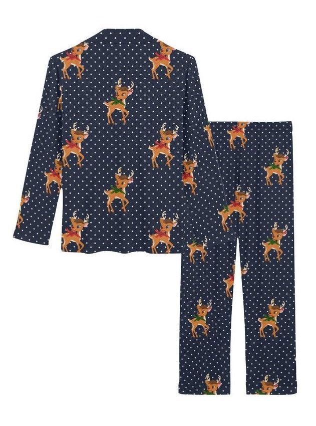 Reindeer Relaxation Women's Long Pajama Set - Objet D'Art