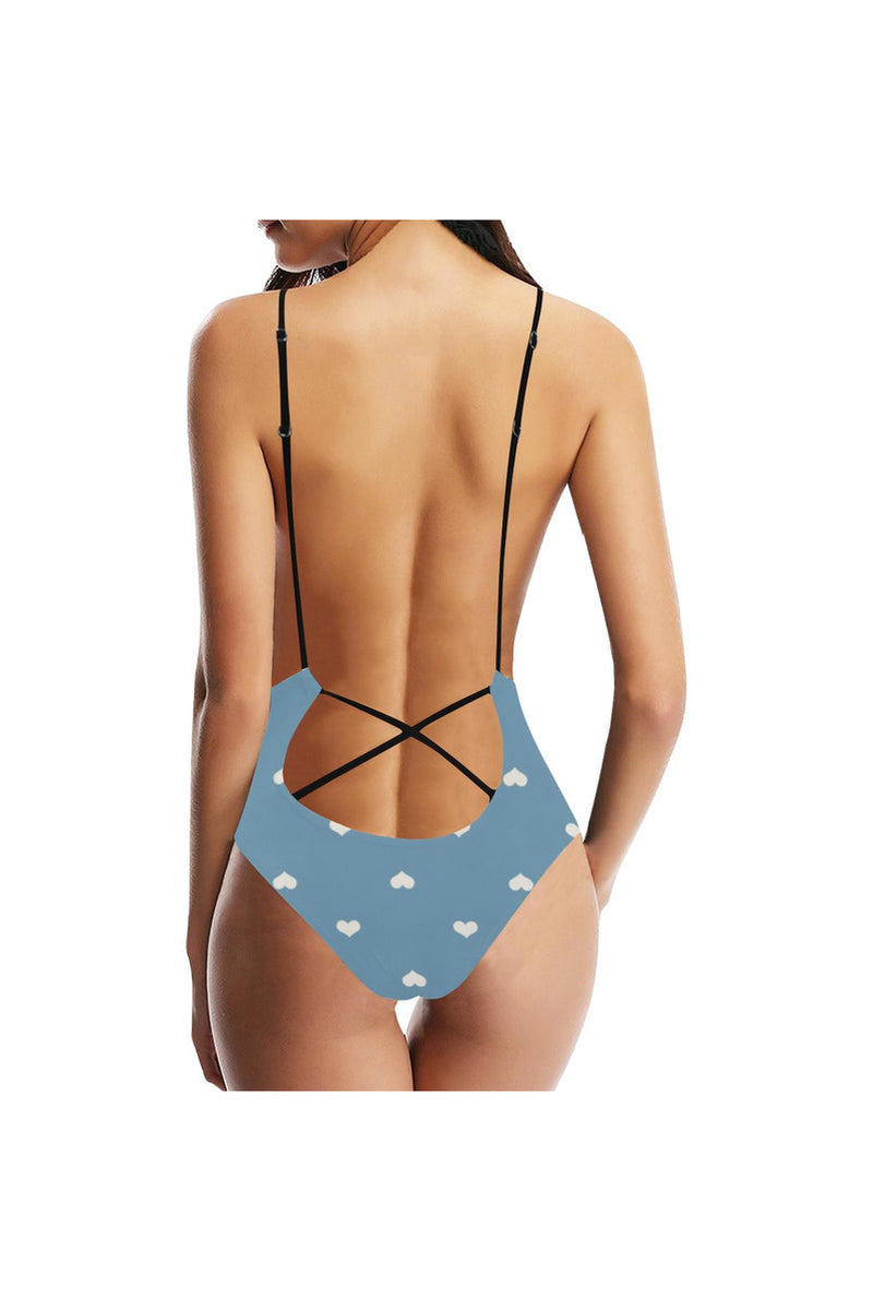Hearts Sexy Lacing Backless One-Piece Swimsuit - Objet D'Art Online Retail Store