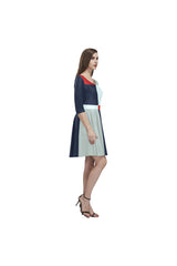 Mondrian Tethys Half-Sleeve Skater Dress - Objet D'Art