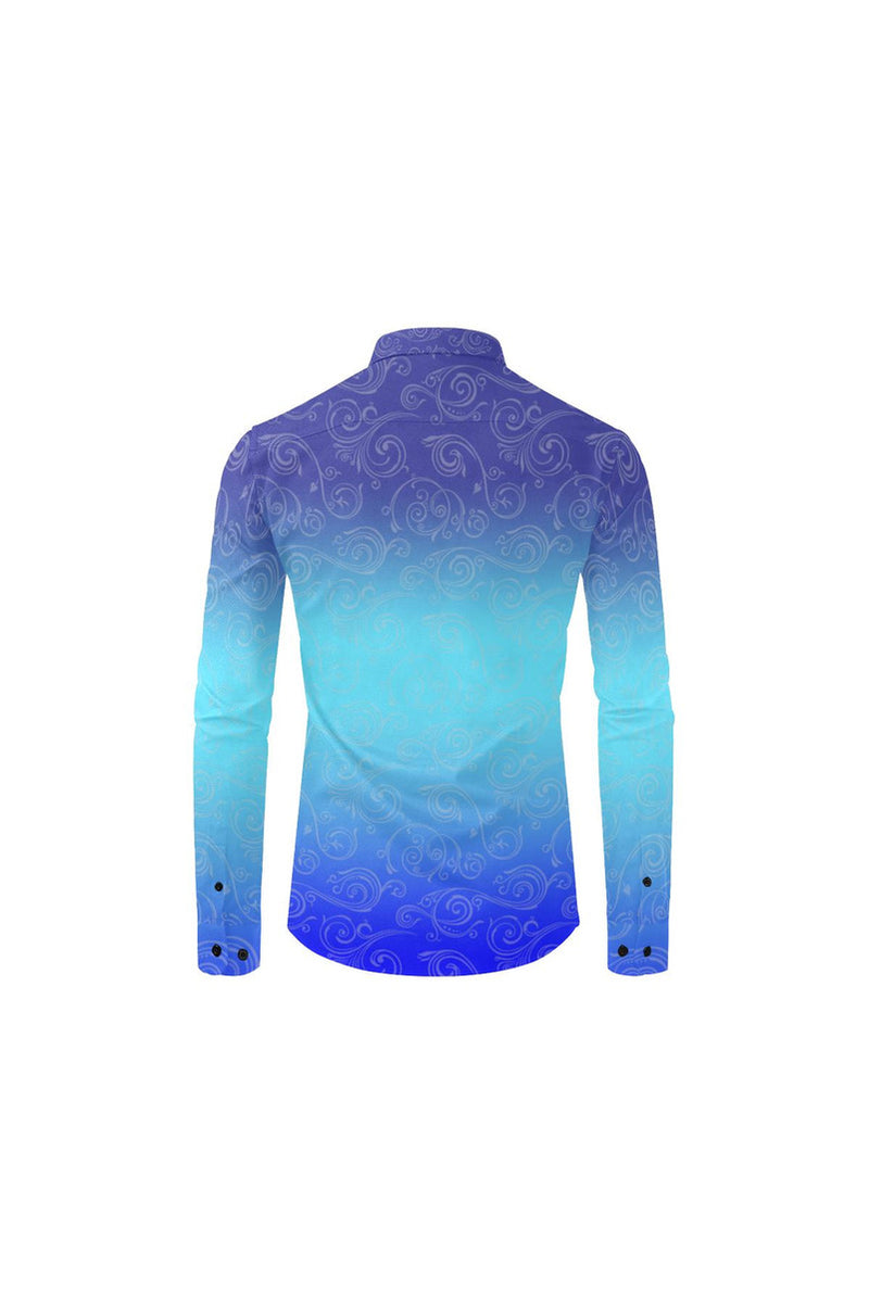 Blue Ombre Men's Casual Dress Shirt - Objet D'Art