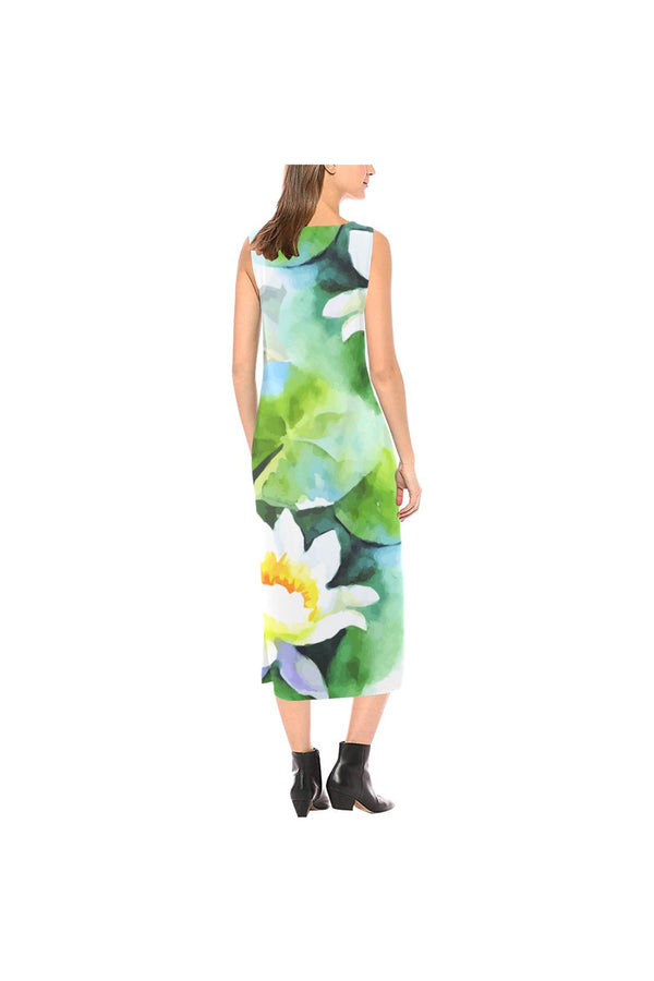 Spring Floral Phaedra Sleeveless Open Fork Long Dress - Objet D'Art