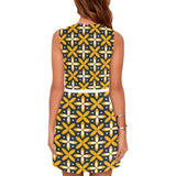 petals print 3 Eos Women's Sleeveless Dress (Model D01) - Objet D'Art