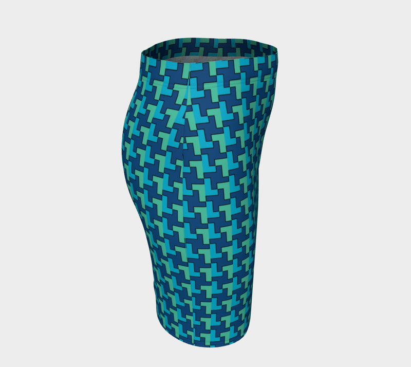 Houndstooth Fitted Skirt - Objet D'Art