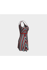Crossed Striped Flare Dress - Objet D'Art