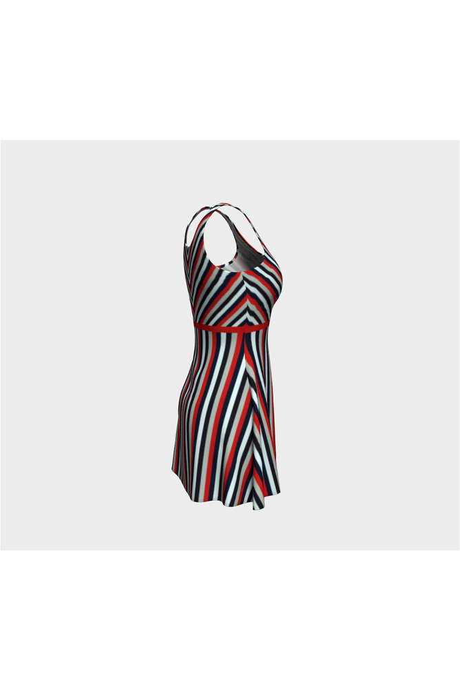 Crossed Striped Flare Dress - Objet D'Art