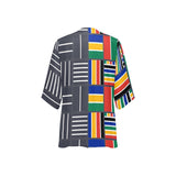 cheribum on clouds print 2 Women's Kimono Chiffon Cover Up (Model H51) - Objet D'Art